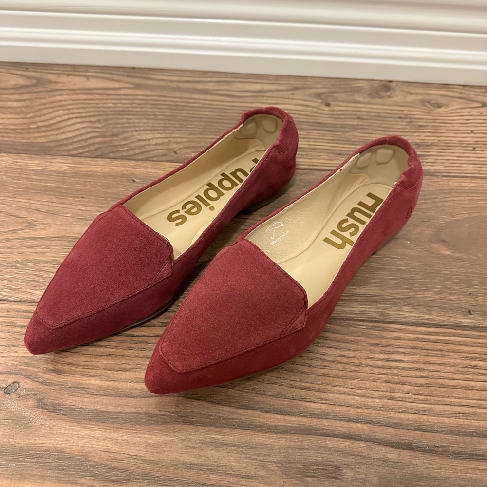Hush Puppies Red Suede Slip-On Flats